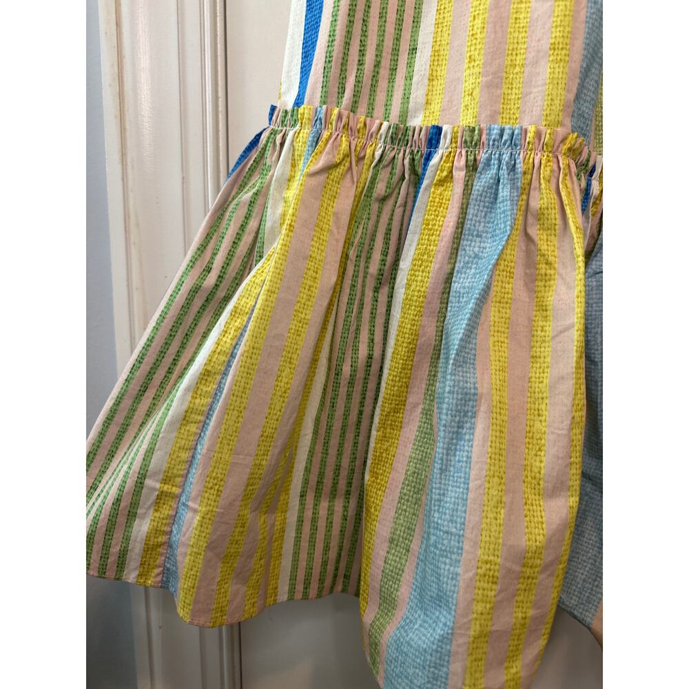 Cara Cara Campbell Multi Stripe Cotton Summer Midi Dress Size M - Picture 9 of 13